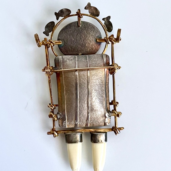 Carolyn Morris Bach Brooch Pendant Sterling Silver and 18K Gold - Picture 5 of 15